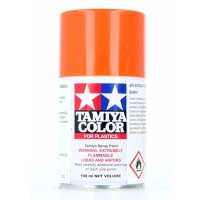 Image of TAMIYA 85012 A00 TS 12 Orange Glossy 100 ml Spray Paint for Plastic Model Making, Craft Accessories, (Pack of 1)