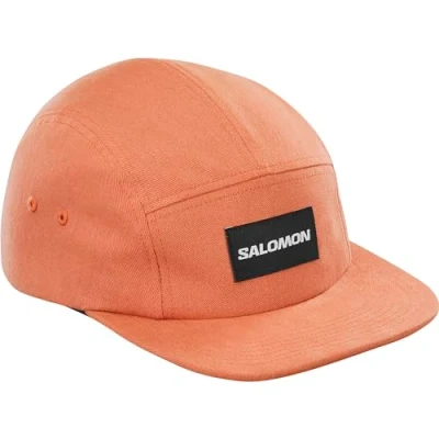 Image of Salomon Five Panel Unisex Cap, Trail Running, Hiking,Casual Style, Versatile Wear, and All day Comfort, Orange, One Size