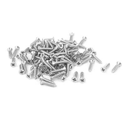 Image of sourcingmap M2.2 x 9.5mm Phillips Flat Head Self Tapping Screw Fasteners 100 Pcs