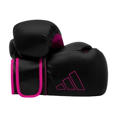 Image of Adidas Hybrid 80 Boxing Gloves Black/Pink 8 oz