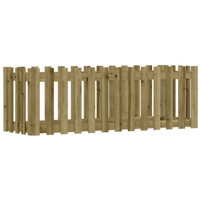 Image of vidaXL Garden Raised Bed with Fence Design 150x50x50 cm Impregnated Wood Pine