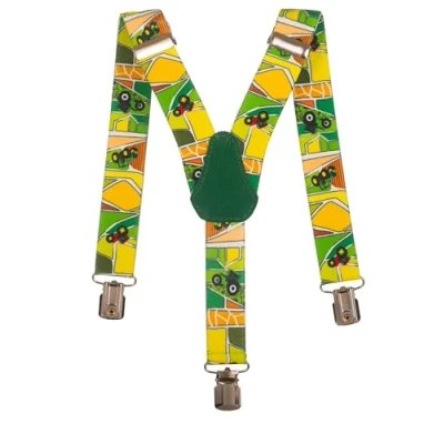 Image of Olata Children’s Elasticated Design Y Shape Braces/Suspenders (1 5 Years) 2.5cm. Tractors