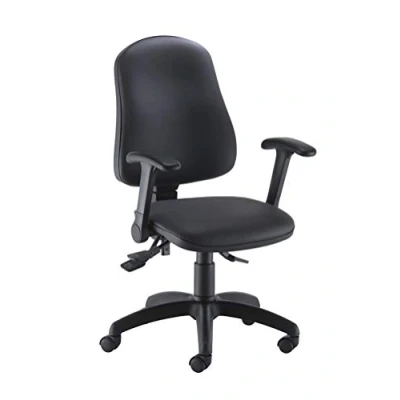 Image of Office Hippo High Back Desk Chair, Ergonomic Home &amp; Chair With Height Adjustable Seat , Backrest Flip Up Arms, Lumbar Support For Extra Comfort, Computer Black PU