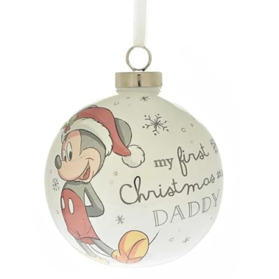Image of Disney Baby Christmas Ceramic Bauble 80mm 1st First (1st as Daddy 4718)
