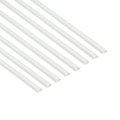 Image of D Line Micro+ Cable Trunking 8 Pack, Half Round Cover, Paintable, Self Adhesive Wire Hide TV Wires, Management 8x 20mm (W) x 10mm (H) 1 meter Lengths (8 Meter) White