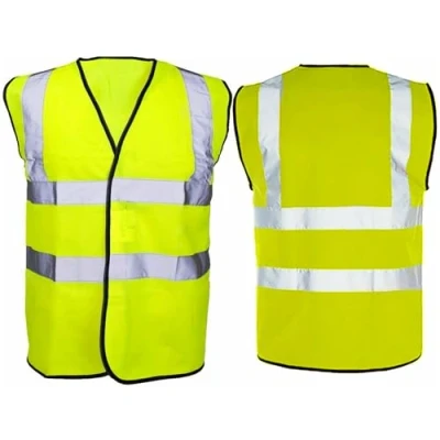 Image of ARA CHOICE Yellow Hi Vis Safety Vest Waistcoat High Visibility Reflective Work wear Car 100% Polyester Waistcoats Jacket For Traffic Running (Medium)