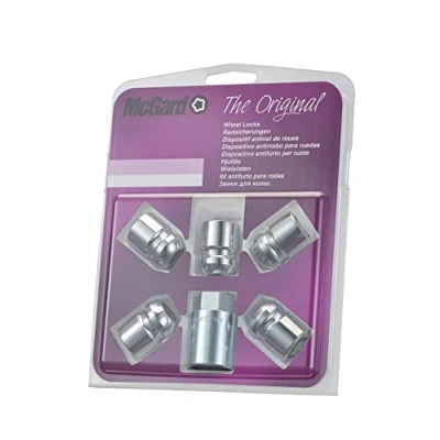 Image of 25002SU Wheel lock Nuts SU, 5 set 1/2 20, radius seat, total length 29,9 mm, Hex size 19mm, Key diameter 27,7 mm