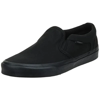 Image of Vans Men&#039;s Asher Trainers, Canvas Black Black, 13 UK