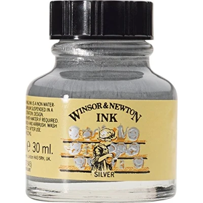 Image of Winsor and Newton Drawing Ink 30ml 617 Silver (945) (Bttl)