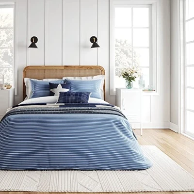 Image of Helena Springfield BRETON STRIPE COVER SET BLUE/WHITE,King (U.K. Standard)