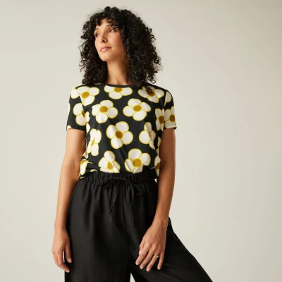 Image of Regatta Orla Kiely Tee Spinning Flower Black, Size: 14
