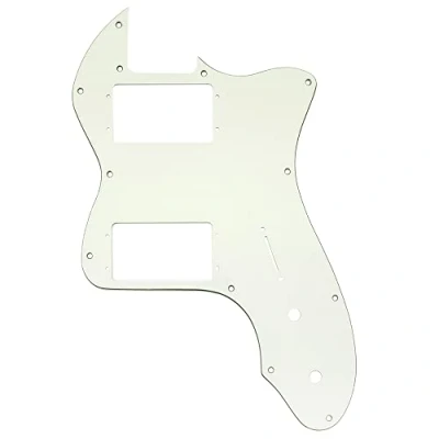 Image of Musiclily Pro 12 Holes Wide Range HH Guitar Pickguard For USA/Mexico Fender 72 Tele Thinline Style Electric Guitar, 3ply Aged White