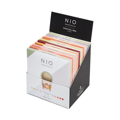 Image of NIO Cocktails Pre Mixed Drink Tasting, 10 x cl Drinks (Negroni, Manhattan, Cosmopolitan, Gin Sour, Boulevardier, Whiskey Milano Torino, Tommy&#039;s Margarita, Vodka Proved), 100
