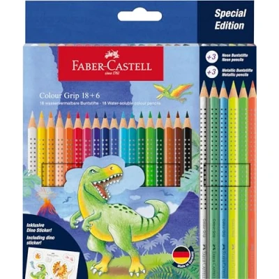 Image of Faber Castell Colour Pencil Grip dinosaurus 18+6