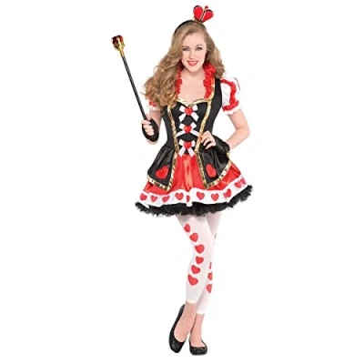 Image of amscan 841972 55 Kids Queen of Hearts World Book Day Girls Fancy Dress Costume Age: 14 16 Years