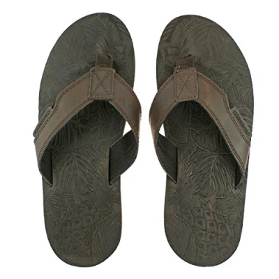 Image of Urban Beach Mens Thar Brown Leather Toe Post FLIP Flop Sandals UK 6 (EU 39/40)
