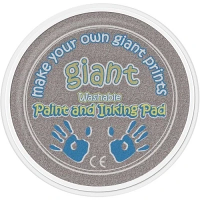 Image of AP Giant Paint &amp; Inking Pad Ideal for Childrens Hand and Foot Prints with Small Shaped Painting Sponge (Silver)