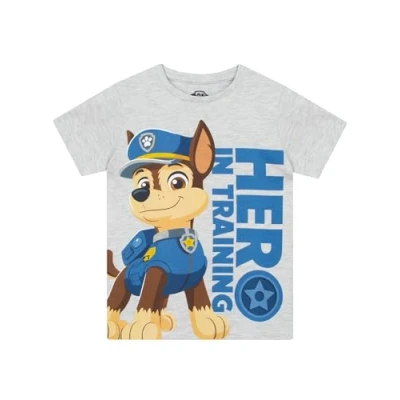 Image of Paw Patrol T Shirt Chase Boys Summer Top for Shirts Grey 18 24 Months