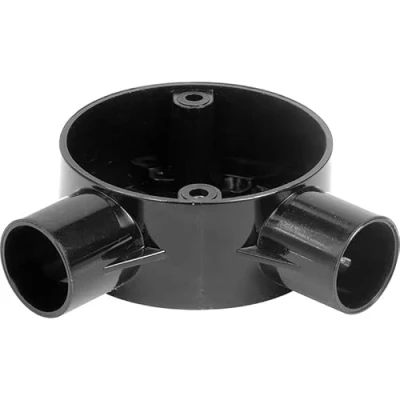 Image of Electrical Conduit System, 20mm Black PVC, Boxes, Bends, Tees and Accessories (20MM ANGLE BOX BLK)
