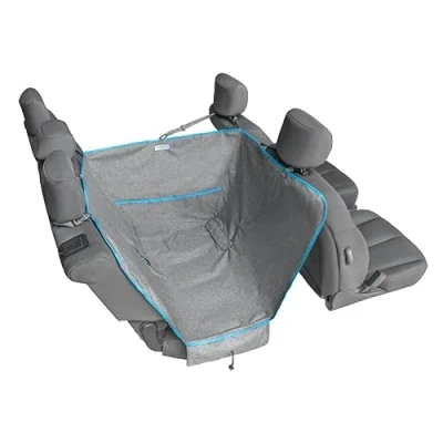 Image of Kurgo Heather Half Hammock, Dog Car Seat Protector, Waterproof &amp; Stain Resistant, Secure Fit, Charcoal Grey