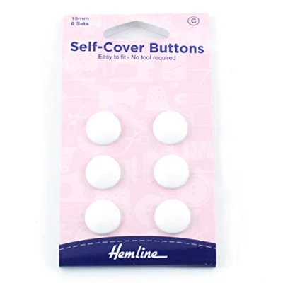 Image of Hemline Self Cover Buttons/Trims Nylon 15mm, pk of 6