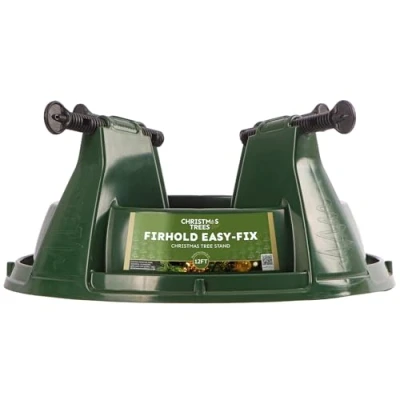 Image of Firhold Easy Fix Christmas Tree Stand with Water Reservoir A Sturdy Real Xmas Base for Under the Holder Trees (Size Large, Fits Up to 12ft Tall)