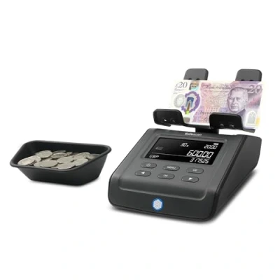 Image of Safescan 6165 Money Counting Machine that Value Counts Coins and Banknotes Coin Counter with Automatic Roll Recognition Scale for Quick Easy Cash Drawer