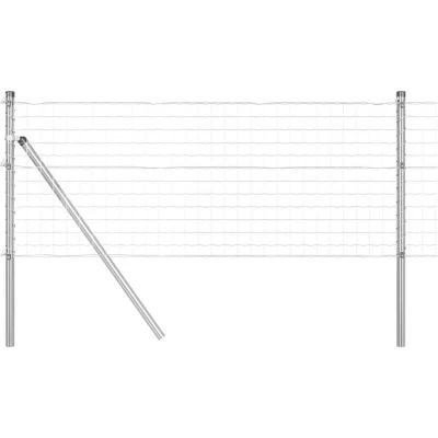 Image of vidaXL Euro Fence with 7 Posts 0.6x10 m Galvanised Steel
