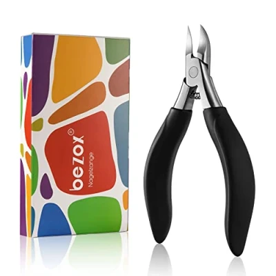 Image of BEZOX Toe Nail Clippers Trimmer for Thick or Heavy Duty Nipper Fungus Ingrown Fingernail Clipper with Soft Grip and Metal Gift Boxes