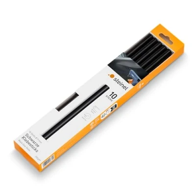 Image of Steinel glue Sticks Black, Hot Cartridges, Strong Universal Bonding, Dark Materials (Pack of 10), for guns, 25 x 1.1 cm