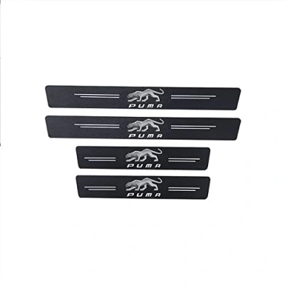 Image of GÉNERIC 4Pcs Car Carbon Fiber Door Sill Protector Kick Plates for ford PUMA Threshold Protection Sticker Accessories
