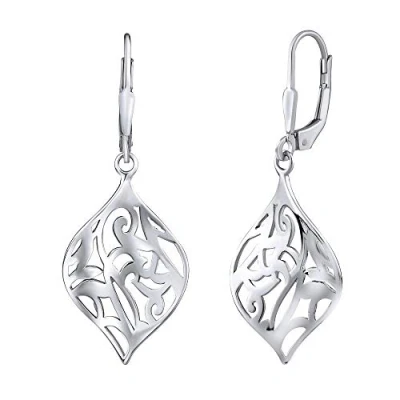 Image of SILVEGO ZT1J42794R Women 925 Sterling Silver Earrings Leaves