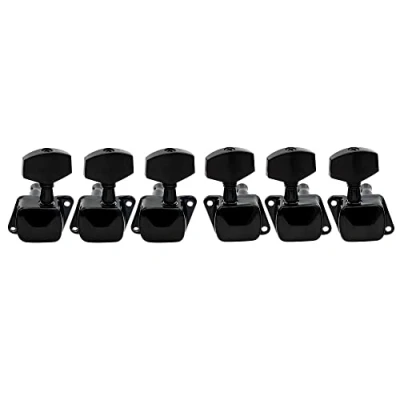 Image of Musiclily 3+3 Semiclosed Guitar Tuners Tuning Keys Pegs Machine Heads Set for Electric/Acoustic Guitar, Black