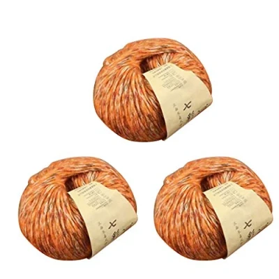 Image of RK HYTQWR 3X 50G Hand Woven Alpaca Colorful Soft Crochet Baby Warm Diy Knitting Wool Yarn,Alpaca Yarn,Sugar Orange