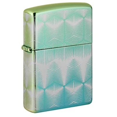 Image of Zippo Lighter, High Polish Teal 360 Pattern, One Box (49813), Metal