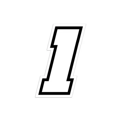 Image of 4R Quattroerre.it 13361 Racing Number 1 Moto GP, White, 10 x 7 cm