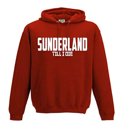 Image of ApparelGiftsSupportRange Sunderland Till I Die Premium Hoodie Gift Mens Present (XX Large) Red