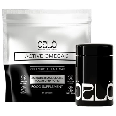 Image of Orlo Omega 3 Vegan Supplement Triple Strength Omega3s Plant Based DHA &amp; EPA Fatty Acids Algae Oil Sustainable Krill or Fish Alternative (60 Mini Softgels Kit)