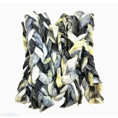 Image of Dried Fish Braids 2kg 100% Natural Dog Treats Chews A Source of Omega 3 and Collagen