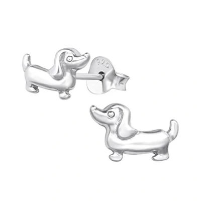 Image of 10mm Sterling Silver Sausage Dog Stud Earrings
