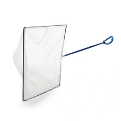 Image of Interpet Fine Mesh Aquarium Fish Tank Catch Net, Extra Large, 7&quot; x 10&quot;, White/Blue