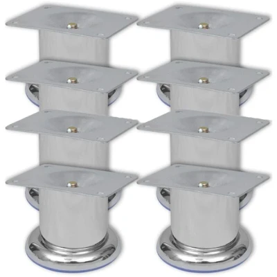 Image of vidaXL Round Sofa Legs 8 pcs Chrome 60 mm