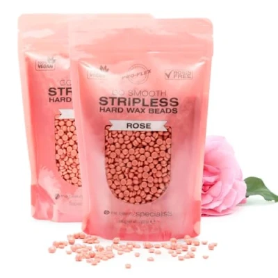 Image of Rio Go Smooth Hard Wax Beads 1000g, Stripless Depilatory Waxing, No Strip Needed, Full Body, Face &amp; Bikini Line Beads, Rosin Free Rose (2x 500g)