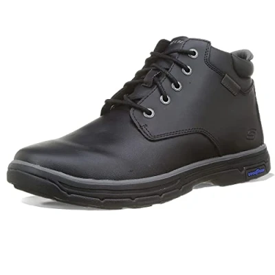 Image of Skechers Segment 2.0 Laceup ankle boots, Men&#039;s, Size: 9, Black Leather