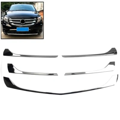 Image of ROBUST Chrome Front Grill Trim Cover 5pcs Stainless steel For Mercedes Benz Vito W447 2014 Onwards
