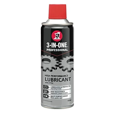 Image of 3 IN ONE High Performance Lubricant with PTFE 400ml drives out moisture, reduces friction long lasting protection