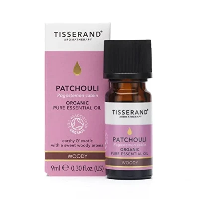 Image of Tisserand Aromatherapy Organic Patchouli Essential Oil, Massage Oil Patchouli, Bath 100% Pure And Natural 9 ml