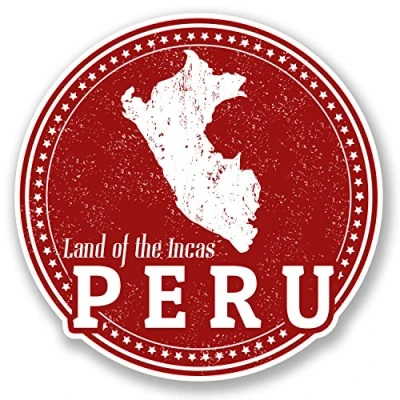 Image of 2 x Peru Travel Luggage Sticker Car Bike Laptop Decal Map Flag #5701 (10cm 10cm)