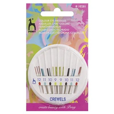 Image of Pony Eye Hand Sewing Needle Compact: Crewels, Multi Colour, one Size