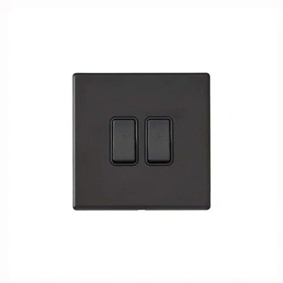 Image of Hamilton Hartland G2 Matt Black 2g 10AX 2 Way Switch Insert